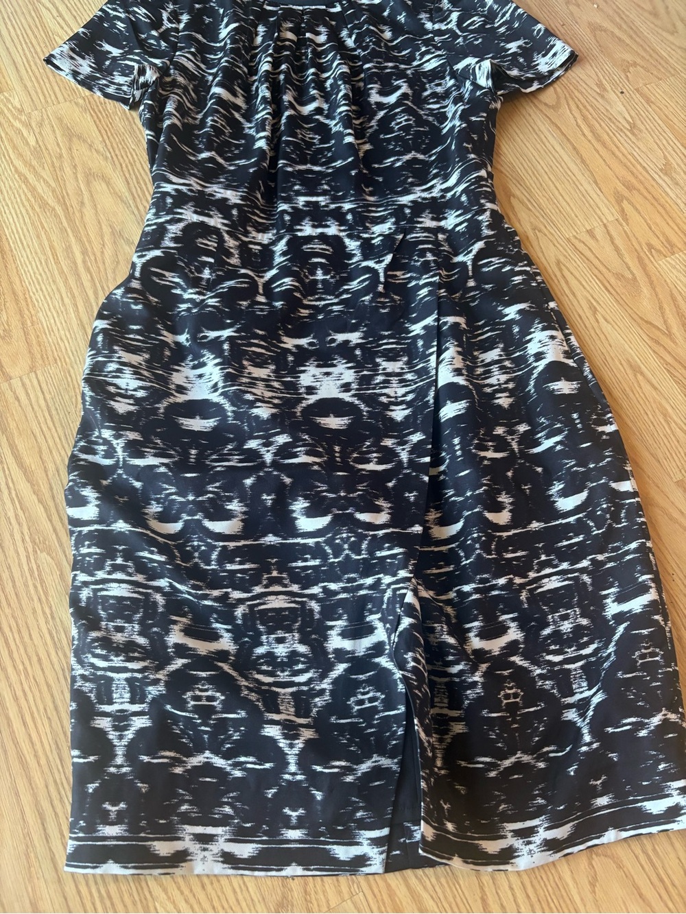 J. Crew Black and White Ikat-Effect Asymmetrical Dress